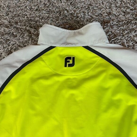 Footjoy Quarter Zip Sweater Mens Medium M Green Golf Stretch Performance Striped - Picture 10 of 12